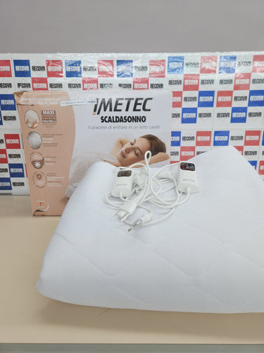 Imetec - Cubrecolchón Scaldasonno Adapto Maxi doble, 195 x 165 cm, calentamiento rápido, temperatura constante y personalizada, tejido hipoalergénico acolchado, mando doble con 6 temperaturas
